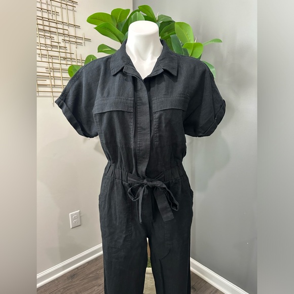 New Universal Thread Short Sleeve Linen Boilersuit Black size 6 - Picture 2 of 12